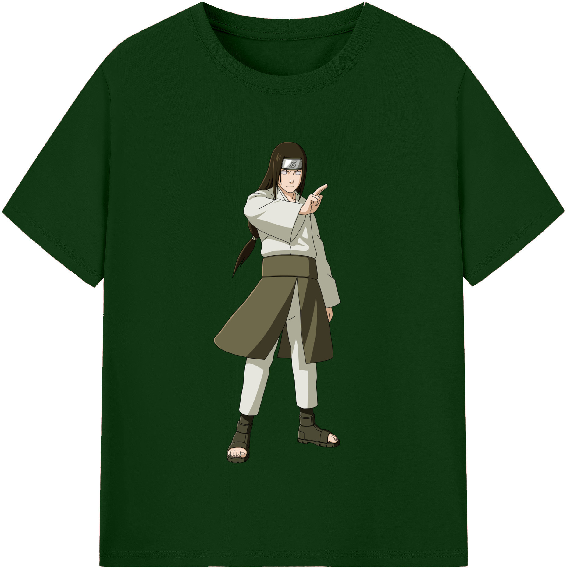 （画像用） NARUTO -ナルト- 日向ネジ Hyūga Neji 綿100％半袖Tシャツ（フロントプリント）